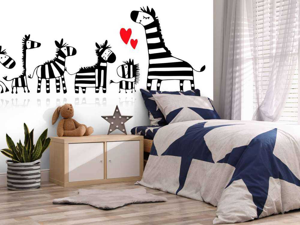 Zebra moeder met haar kinderen