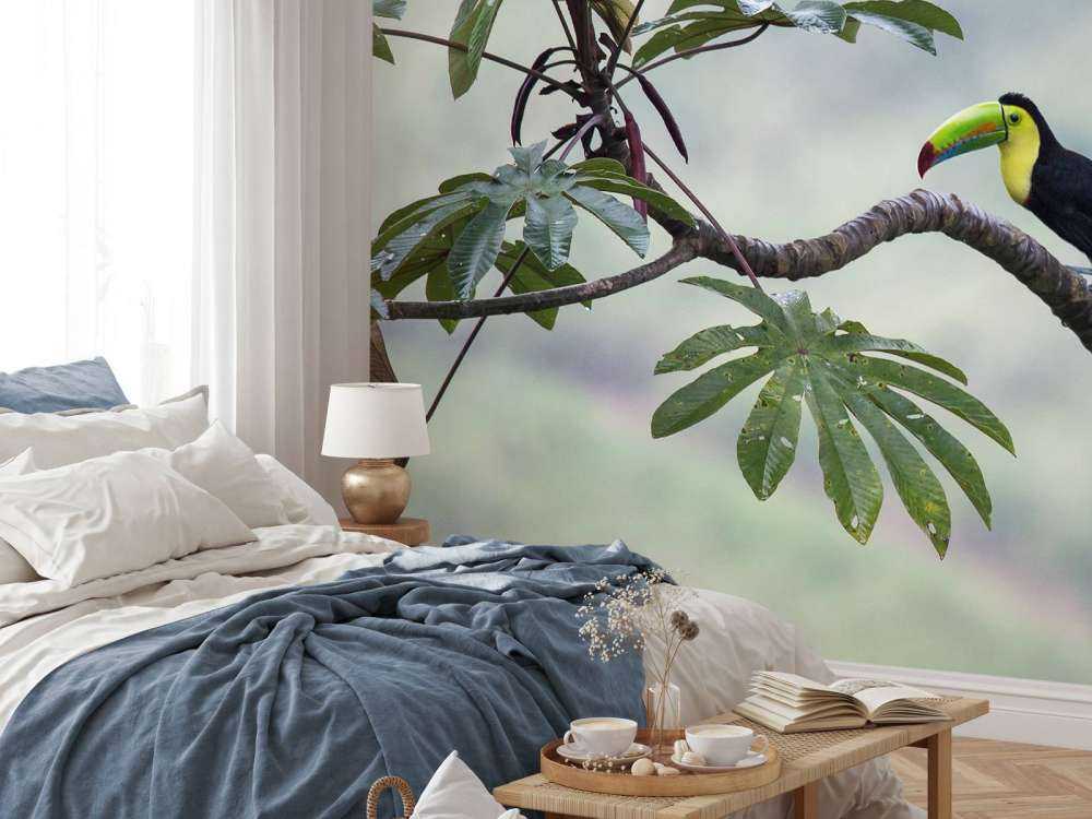 Exotische vogel op een tak