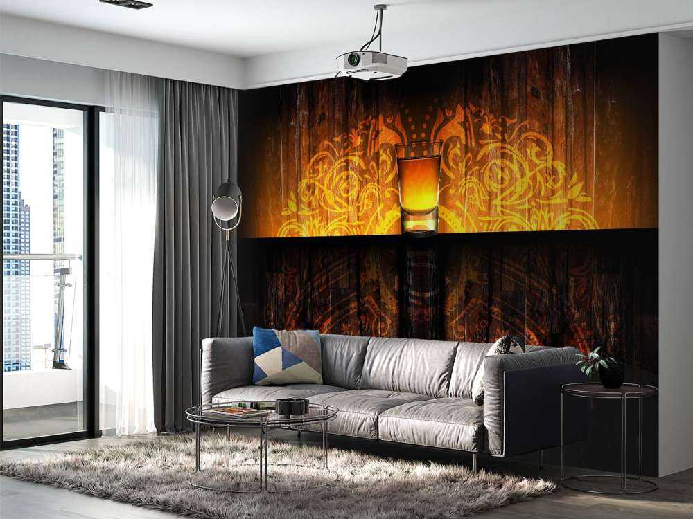 Shotje met een houten achtergrond