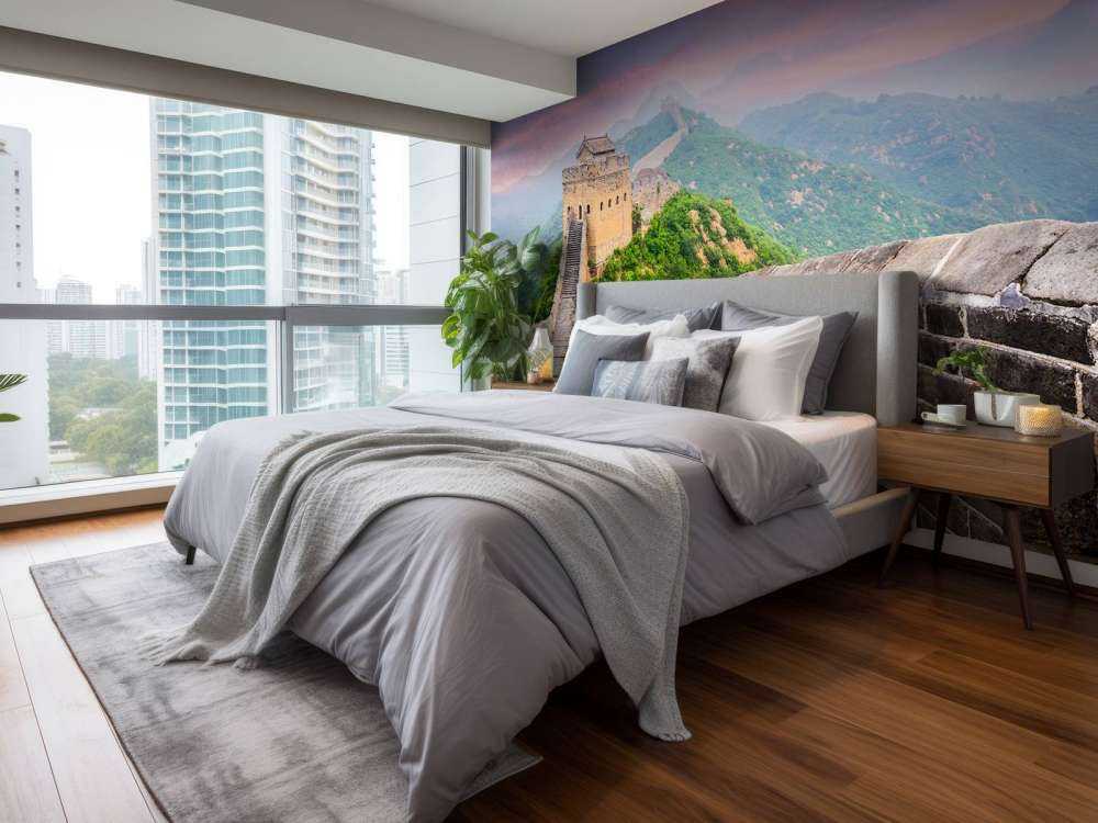 Chinese Muur onder een unieke hemel