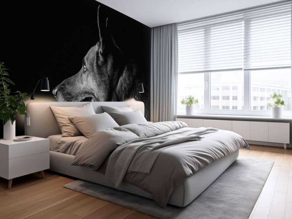 Duitse herdershond met een zwarte achtergrond