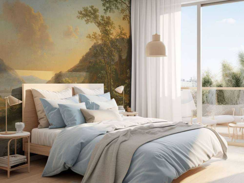 Italiaans landschap met overzetveer