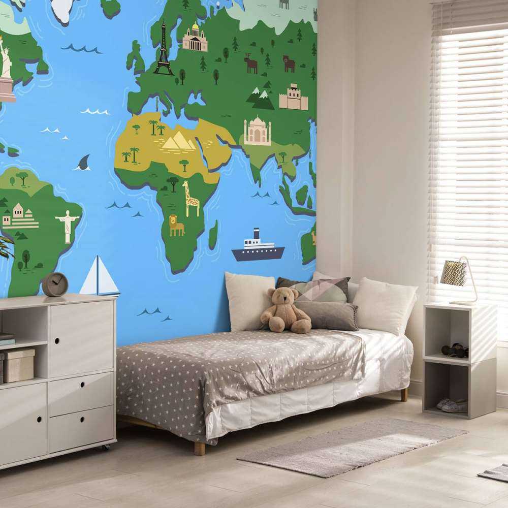 Wereldkaart in groen