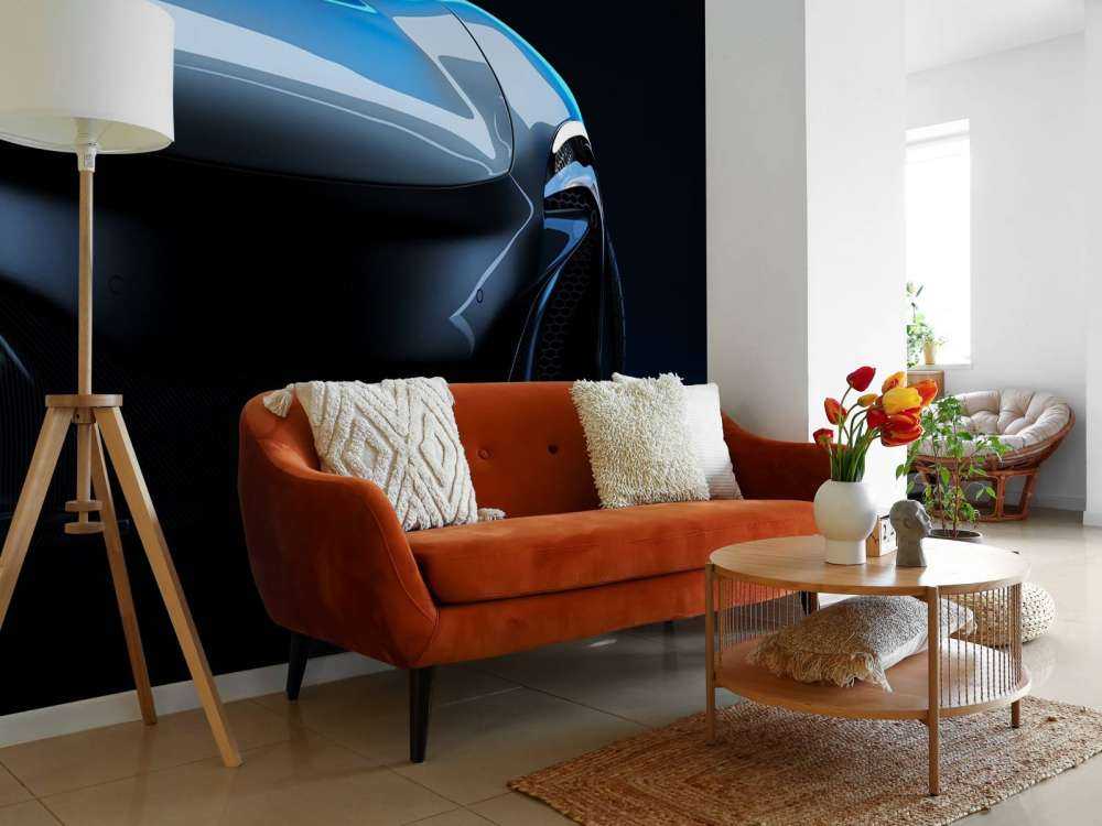 Blauwe sportwagen design