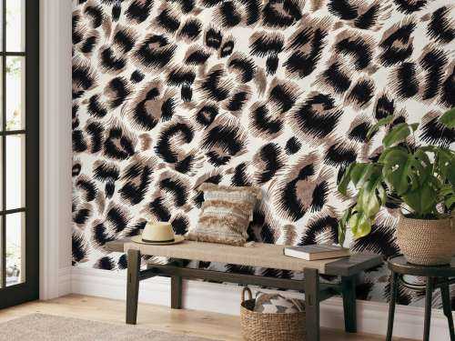 Beige gekleurde panter vacht