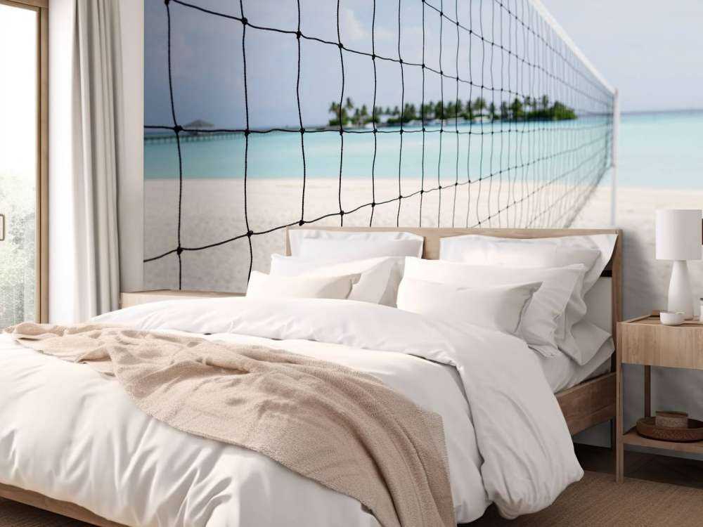 Volleybalnet op een Tropisch strand