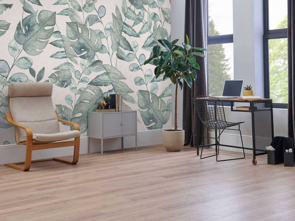 Tropisch bladmotief in waterverf