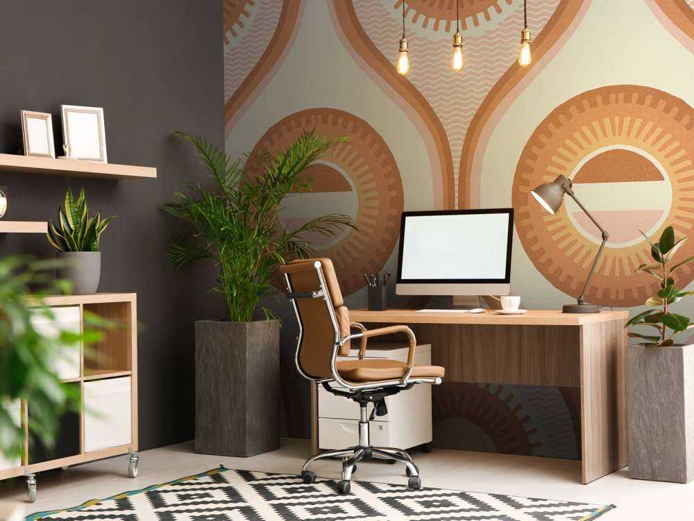 Retro zonnestralen in warme tinten