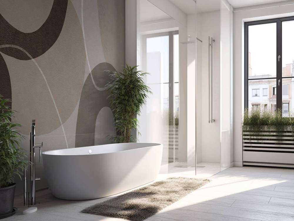 Mid Century Shapes And Outline Grey Brown