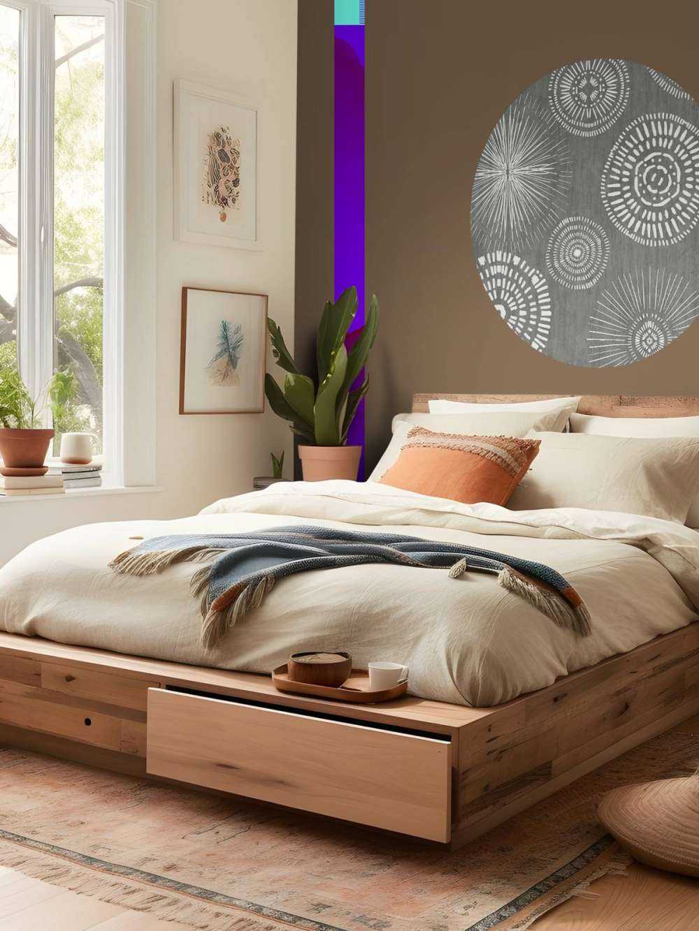 Graceful Boho Circles White Grey