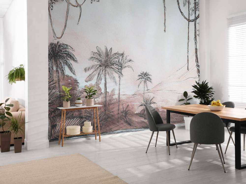 Palmenvallei in rozenlicht