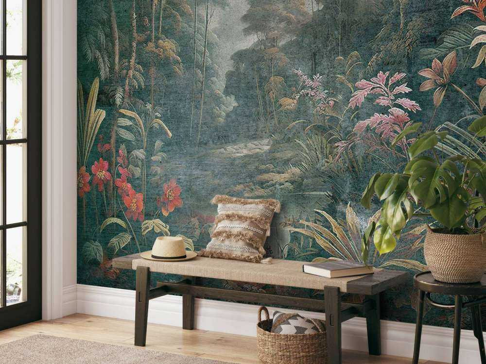 Tropisch regenwoud bij ochtendnevel