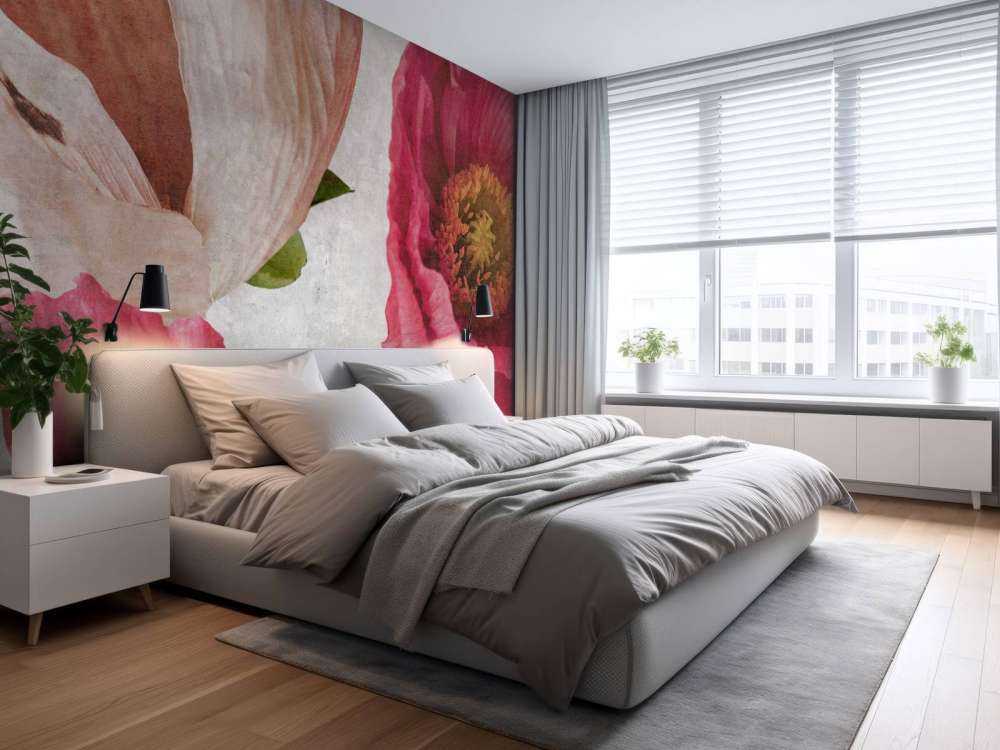 Klaprozen in roze en poederbeige