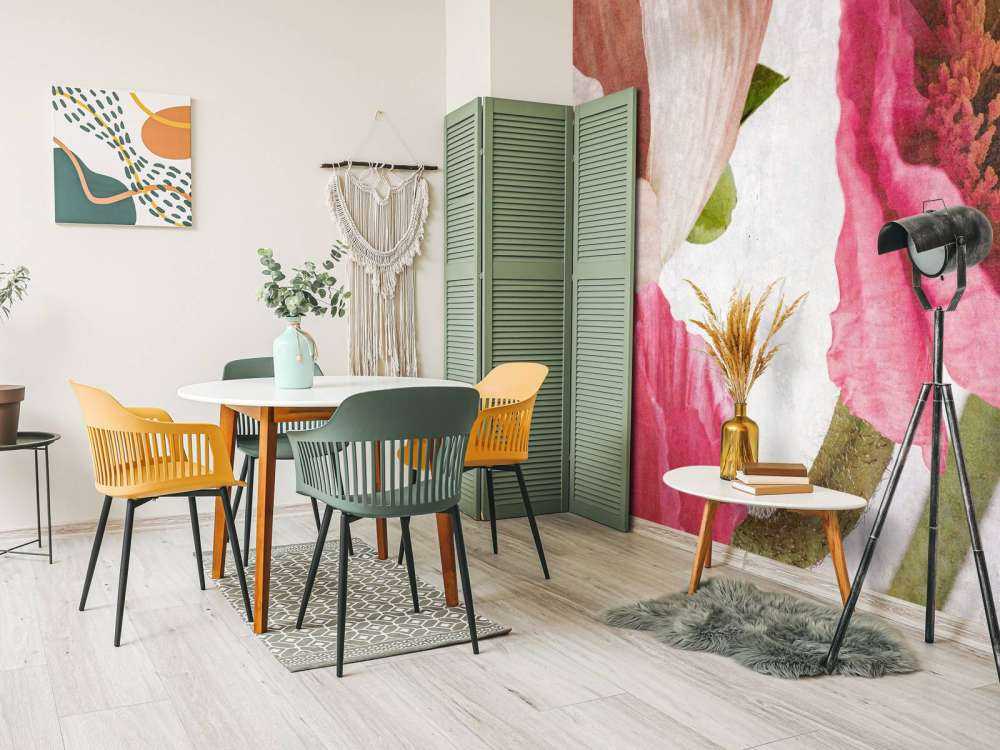 Klaprozen in roze en poederbeige