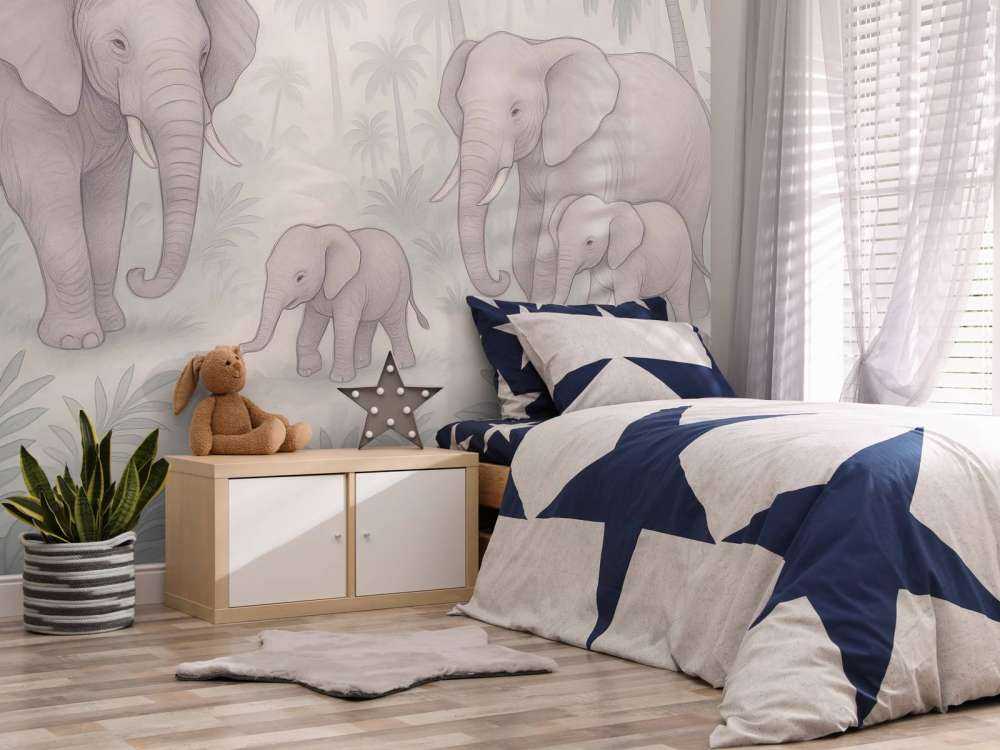 Olifantenfamilie in de jungle