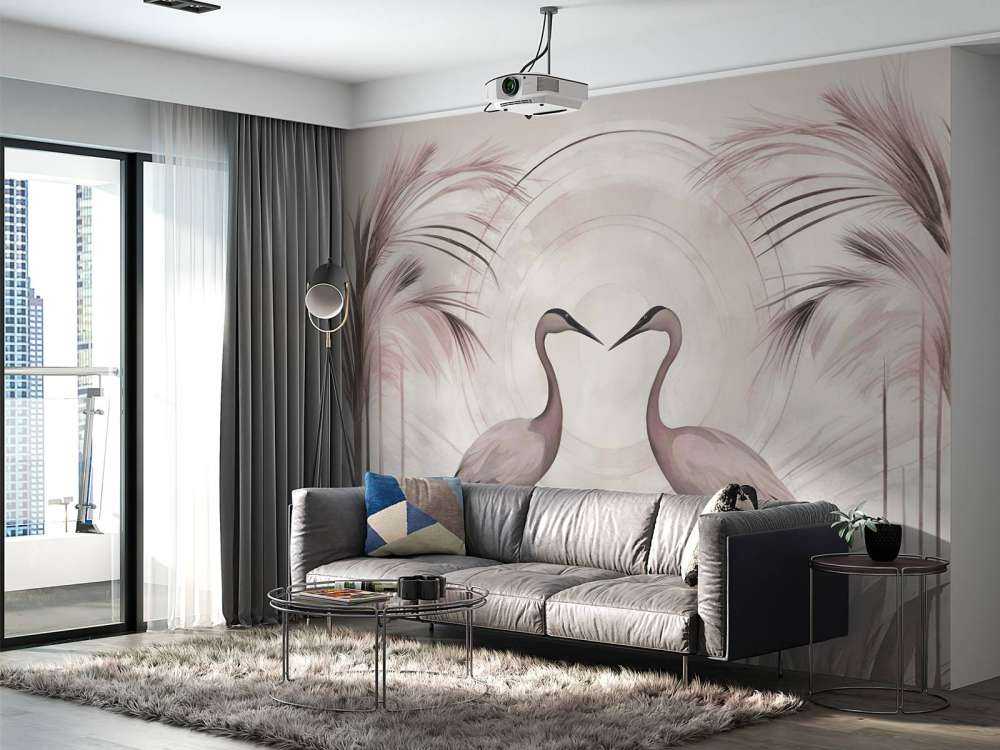 Cranes at Sunset Pink