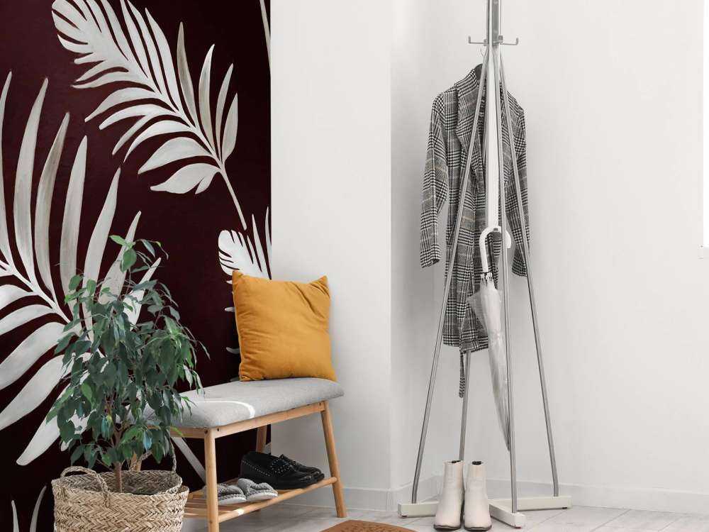 Golden leaves on dark Deep Blue