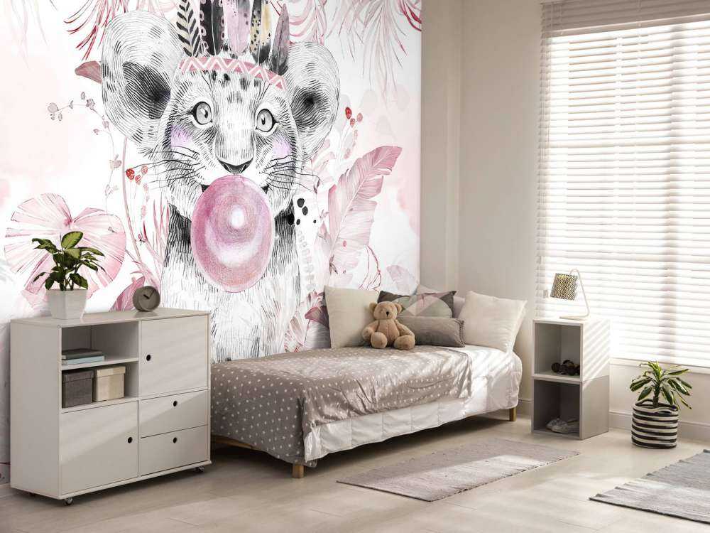 Speelse welp en roze dromen