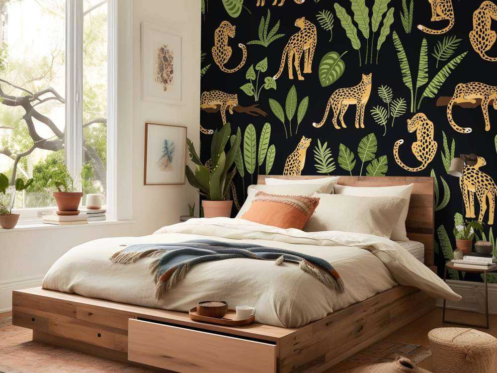 Luipaard patroon op een zwarte achtergrond