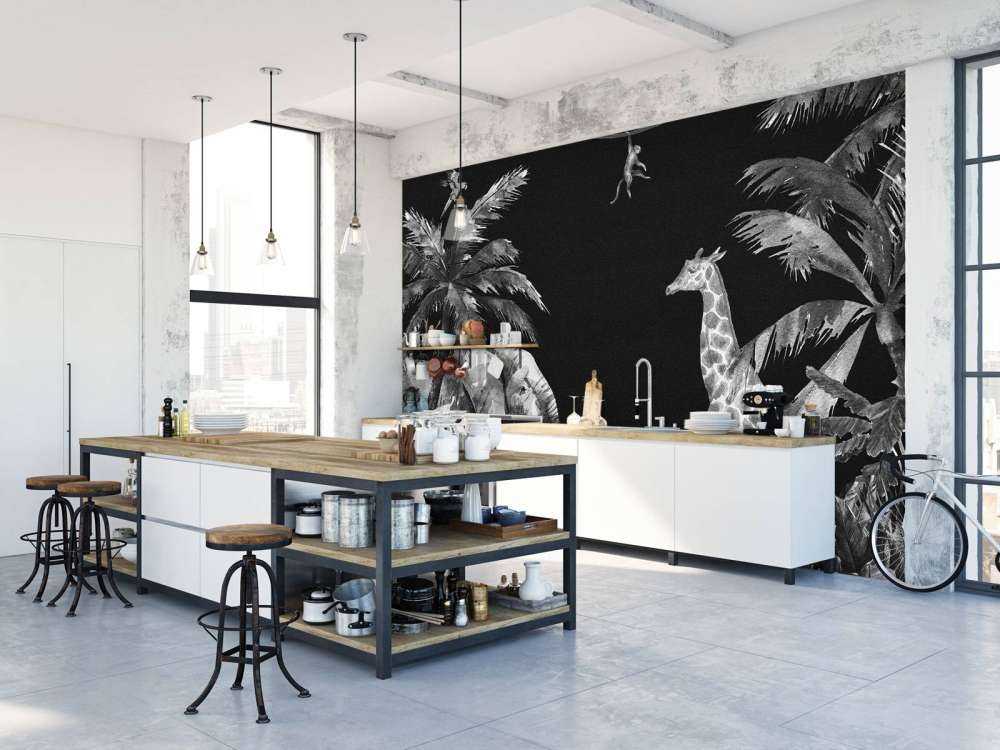 Zwart-wit jungle dieren