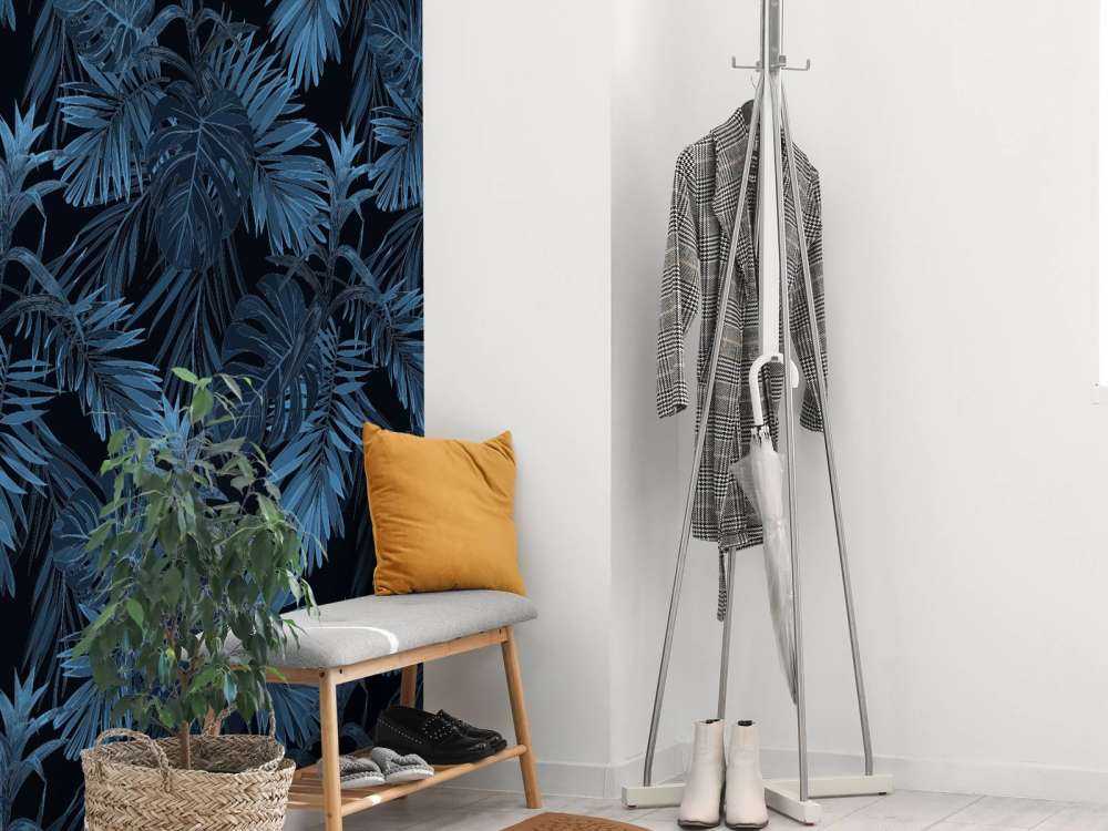 Blauwe tropische bladeren