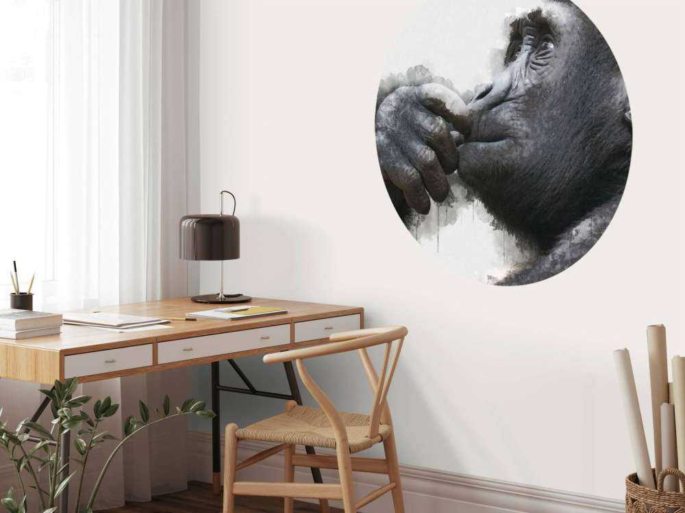 Waterverf chimpansee