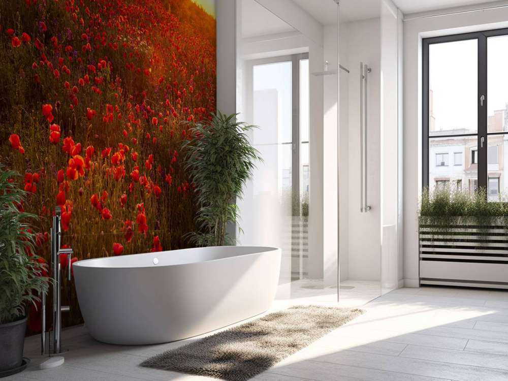 Klaprozen op een heuvel