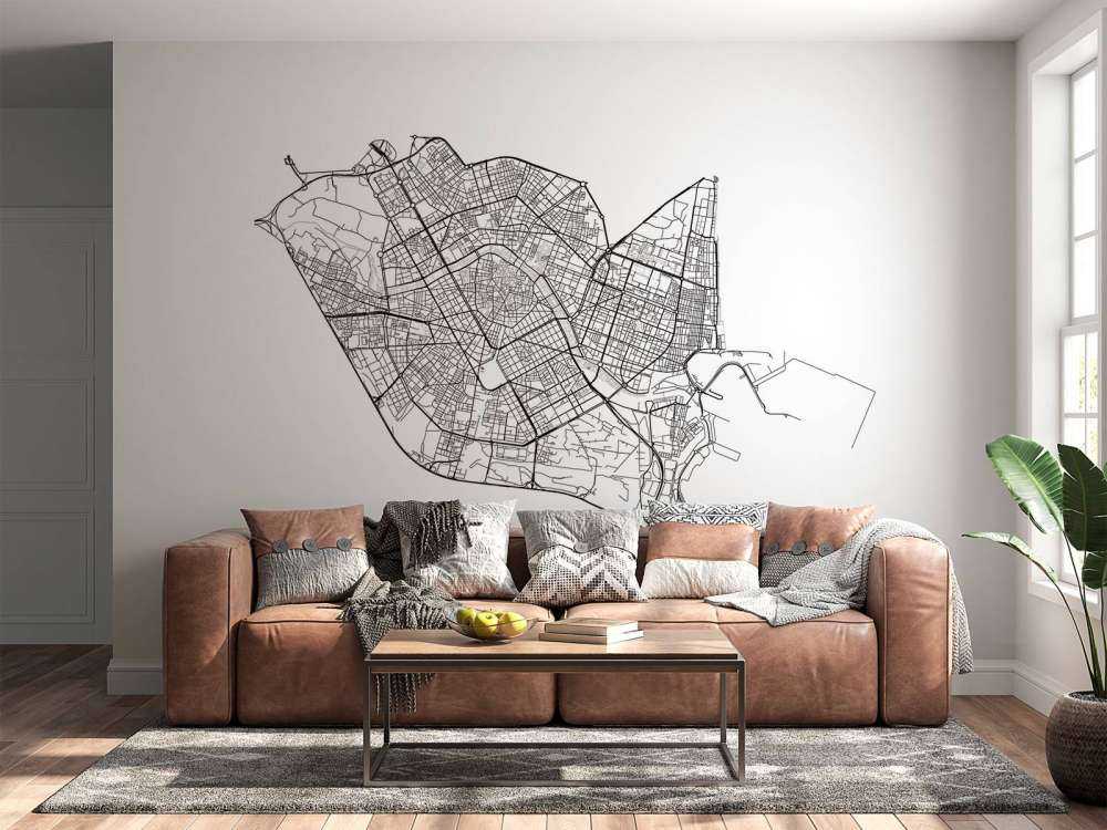 Plattegrond van Valencia, wit 