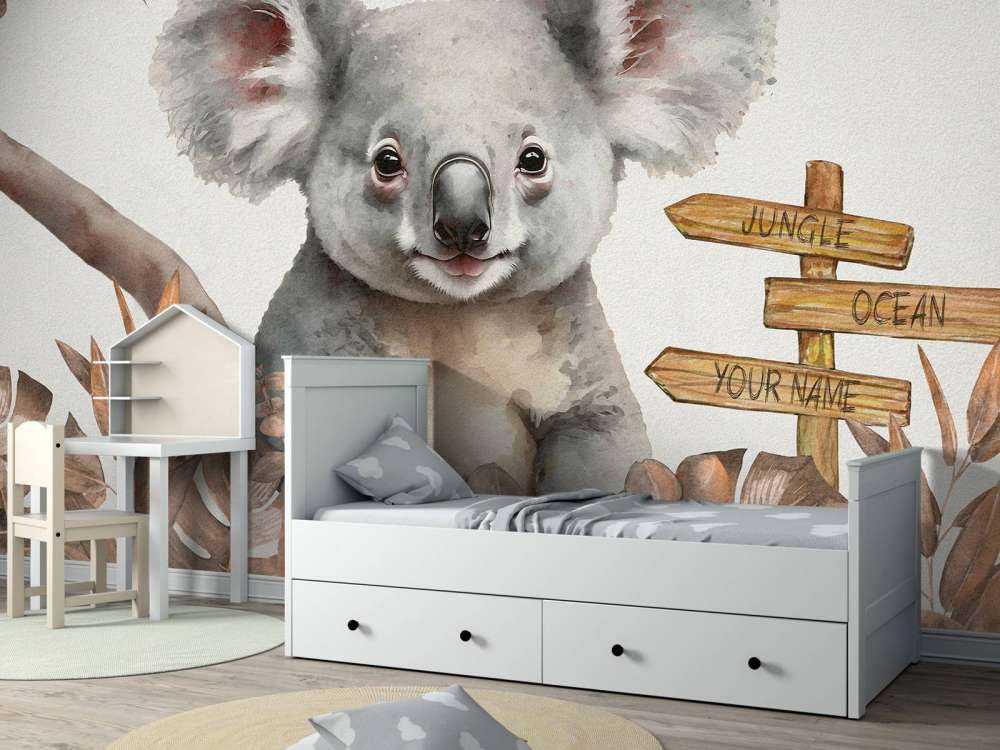 Baby koala in de jungle taupe