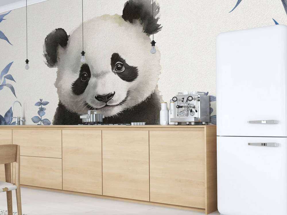 Baby panda in de jungle blauw