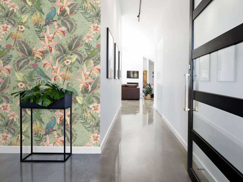 Tropische Jungle vogels & papegaaien - salie groen