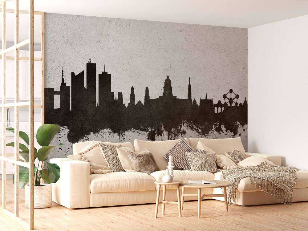 Waterverf skyline, Brussel