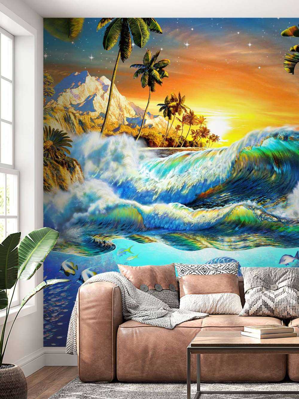 Hawaian Dawn_Waves and Dolphins