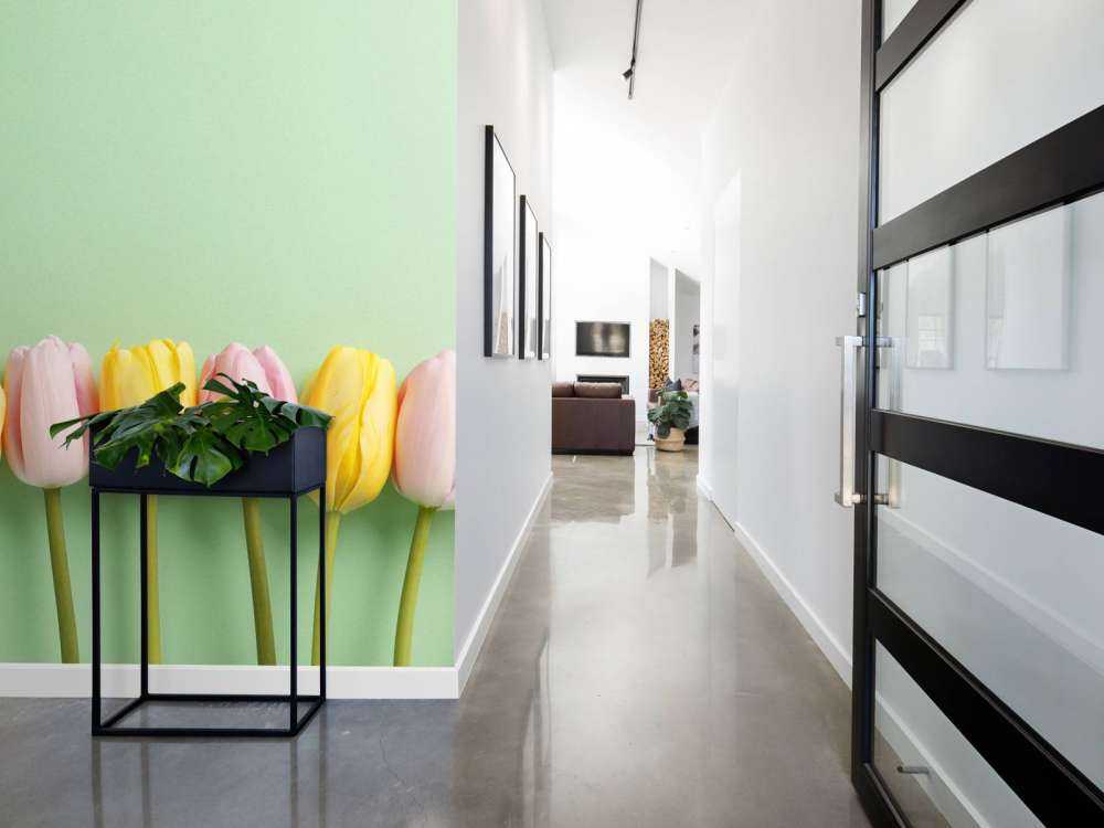 Kleine tulpen op mintgroen