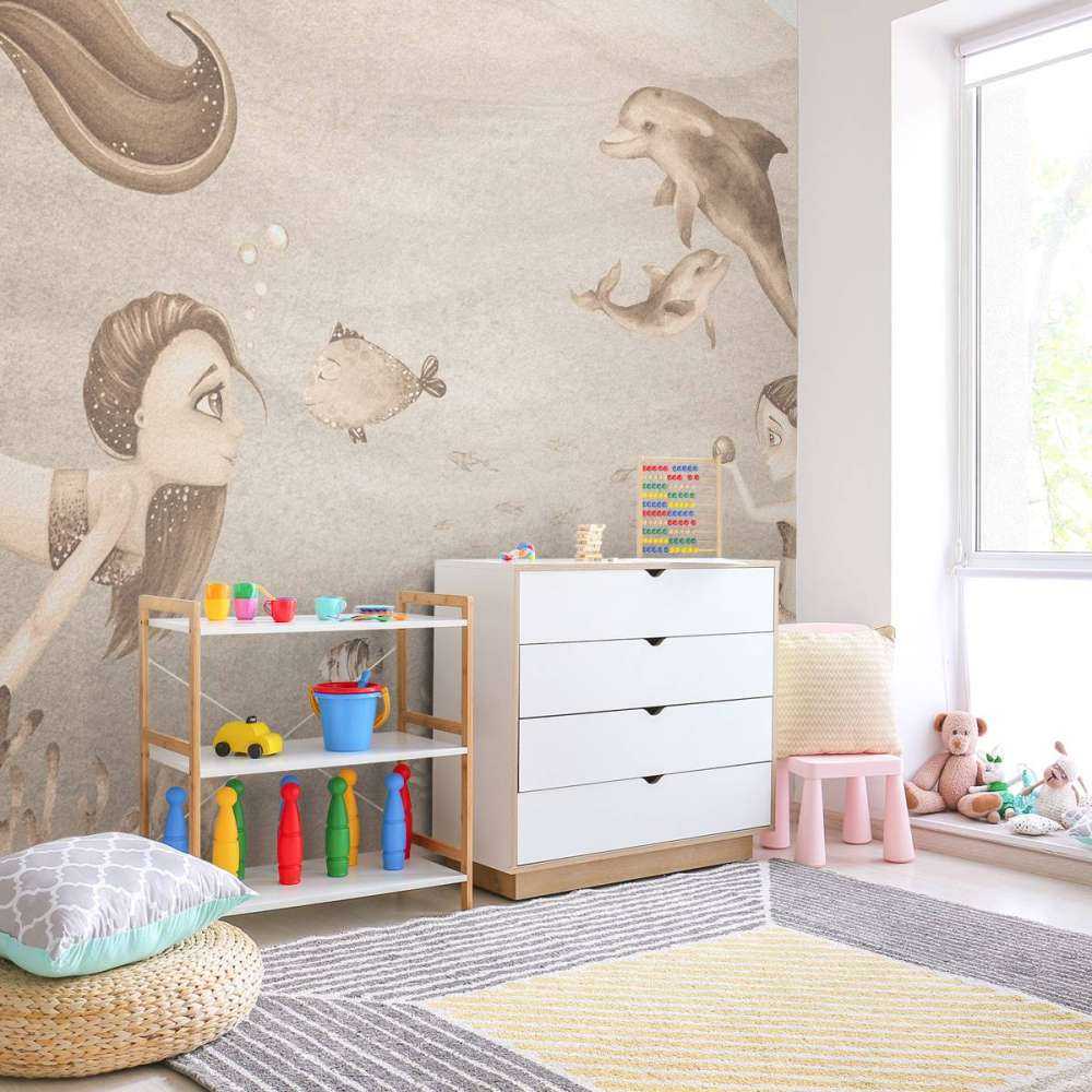 Zeemeerminnen wereld in taupe