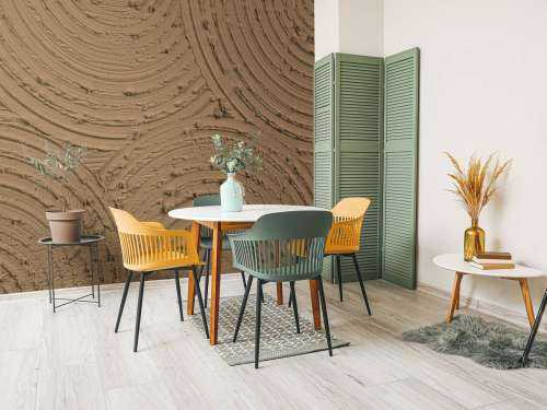 Zen cirkels grove structuur in goud bruin