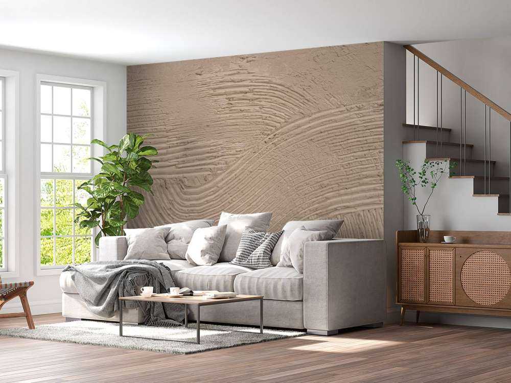 Lijnen met structuur in taupe