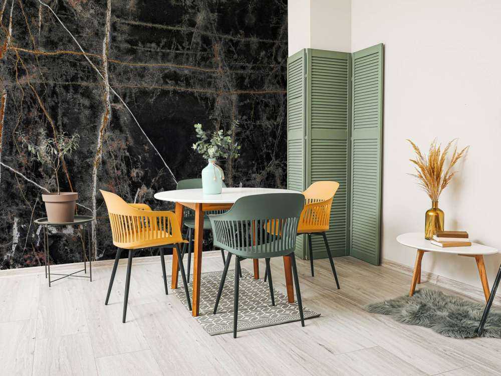 Donker marmer met koper kleurige lijnen