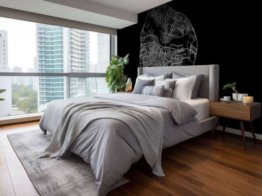 Plattegrond van Amsterdam, zwart