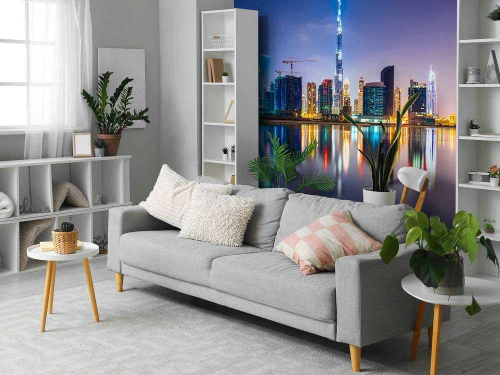 Dubai verlicht in de avond