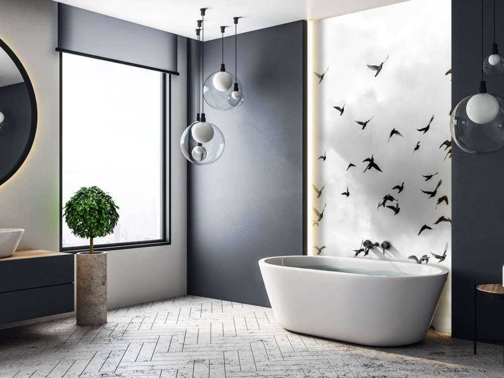 Vliegende duiven in zwart-wit