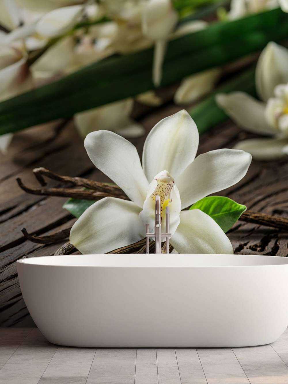 Bloem en vanille stokjes