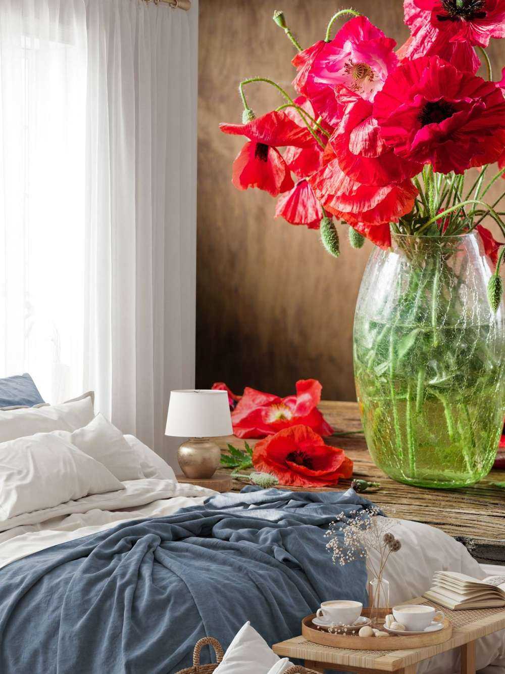 Klaprozen in een vaas