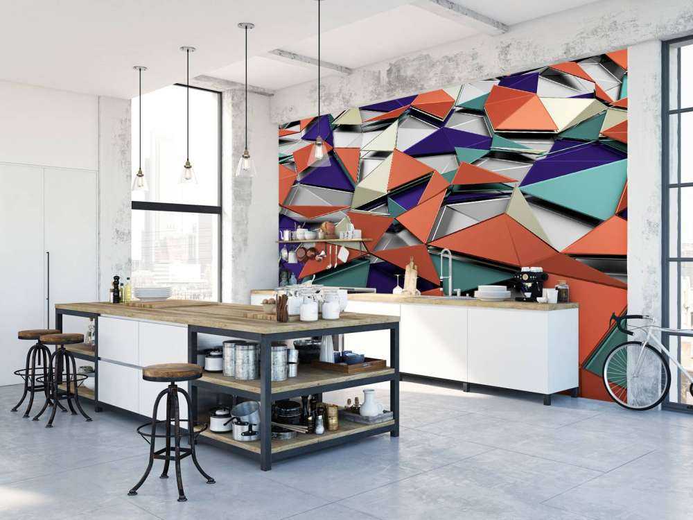 3D weergave van gekleurde driehoeken