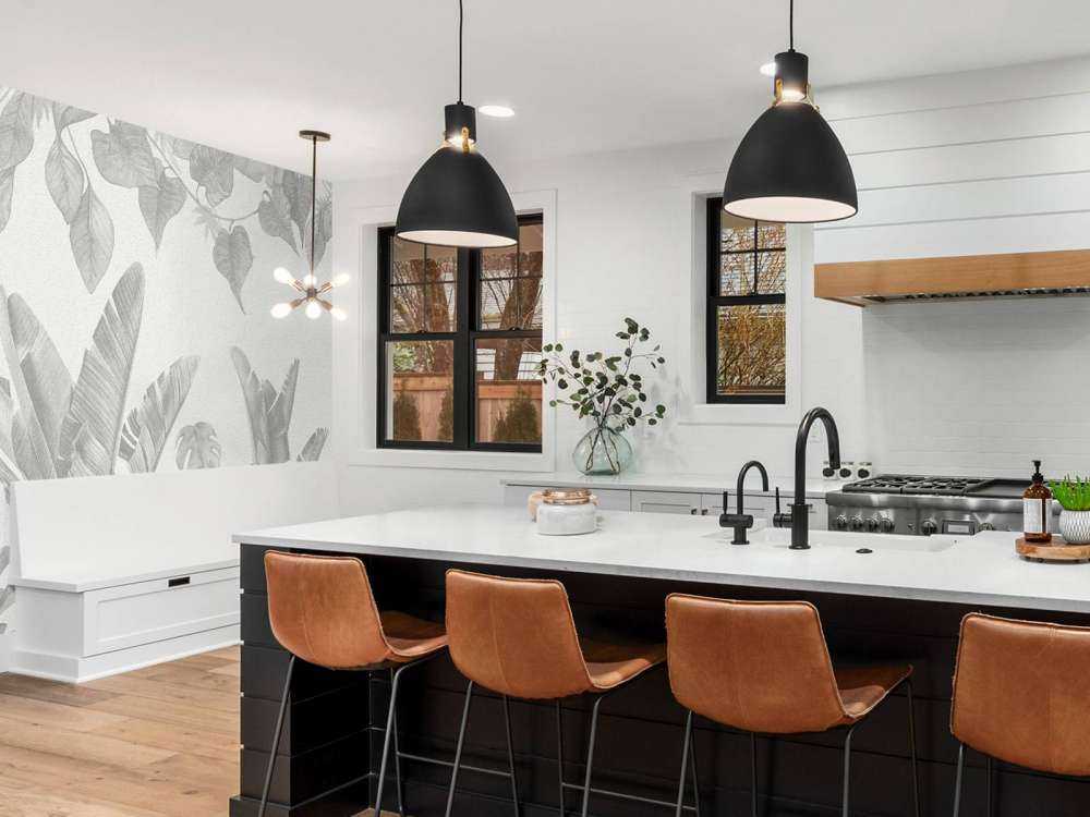 Jungle planten in grijstinten 