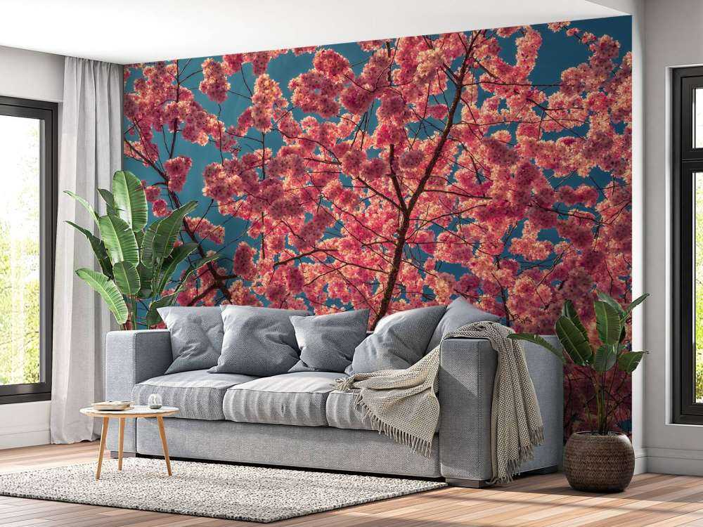 Felgekleurde roze bloesems