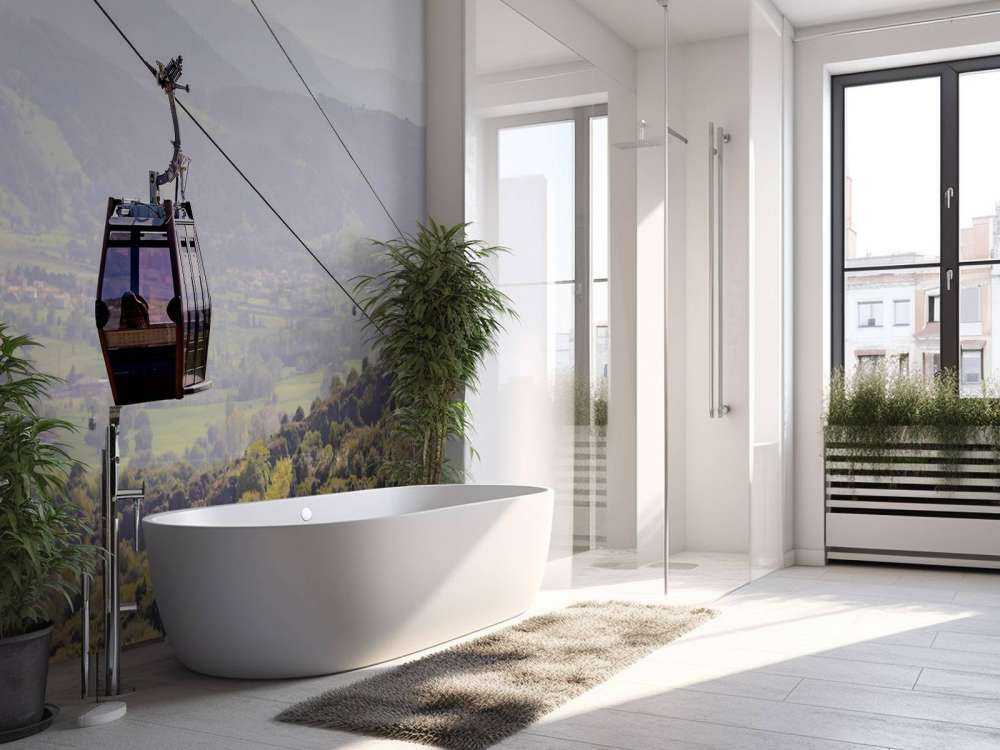 Kabelbaan in een berglandschap