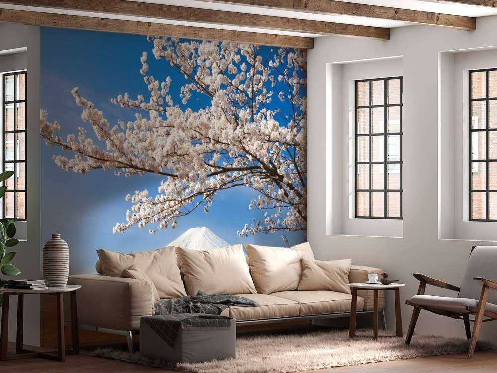 Bloesem voor de Fuji Berg