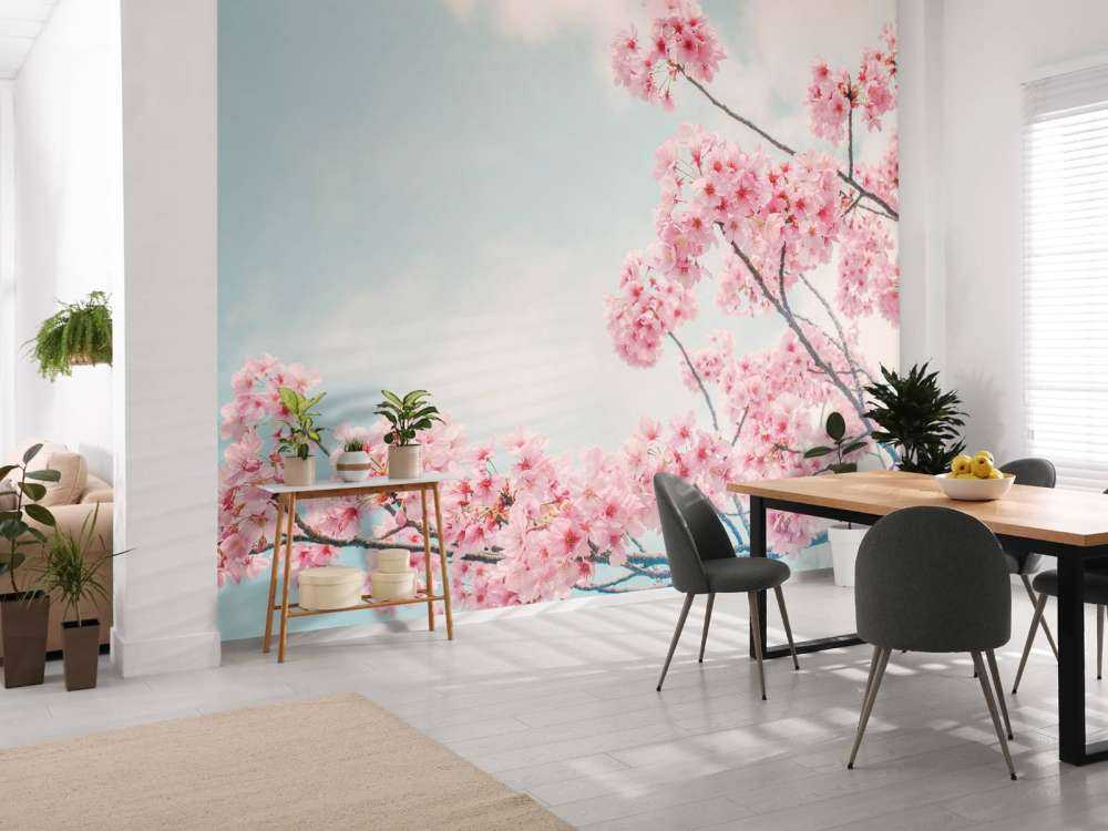 Bloesem met wolken op achtergrond