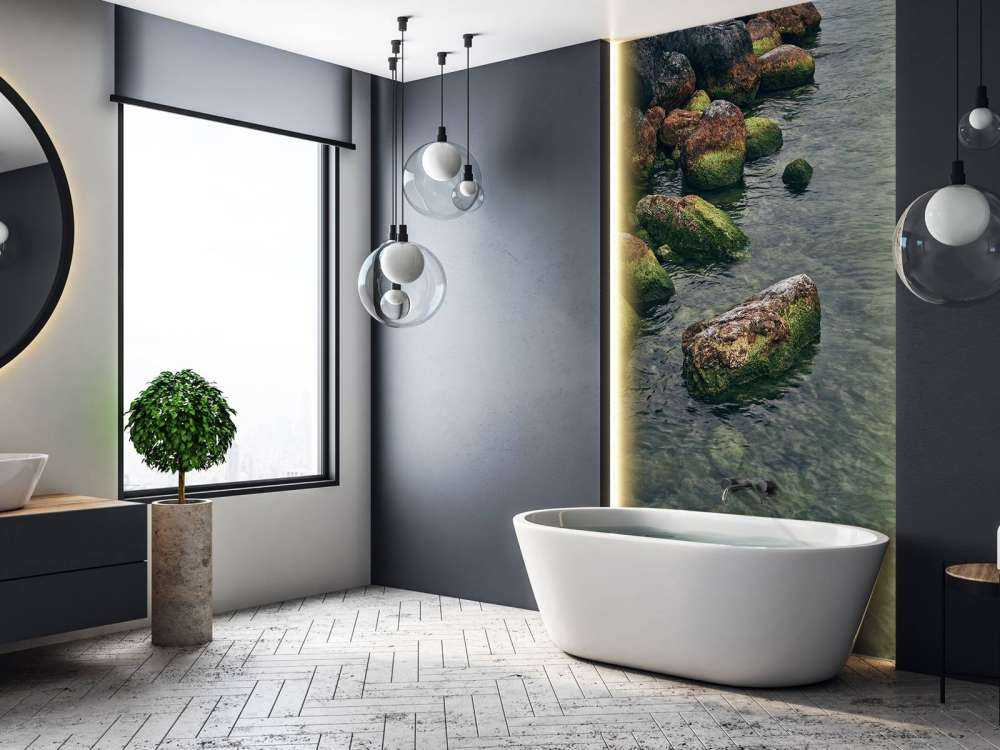 Rotsblokken bij bergmeer